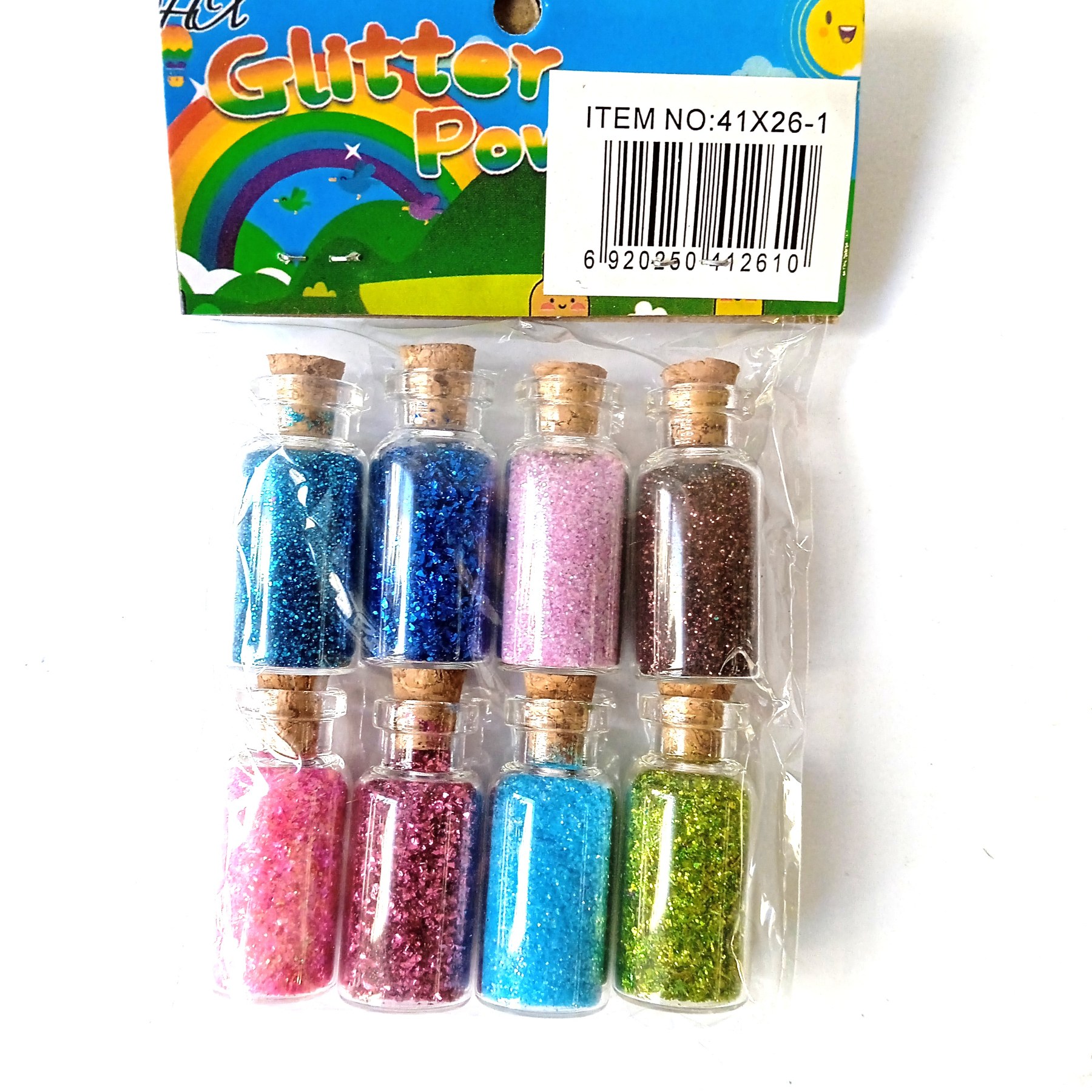 Набір блискіток глиттер Glitter Powder, 8 кольорів по 15 грам, для творчості та декору, 41X26-1